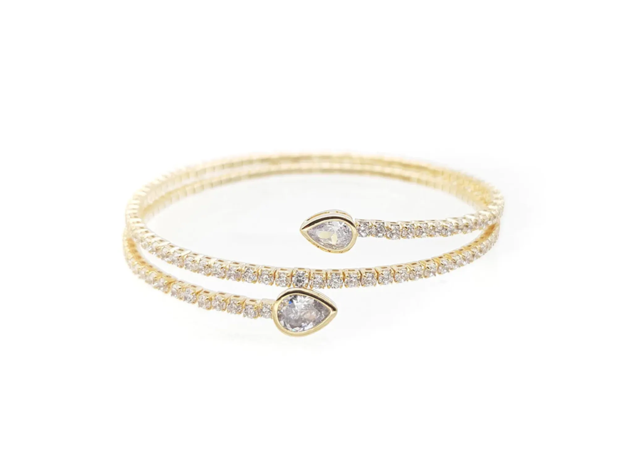 Caitlin - Simple Crystal Bridal Bangle Bracelet