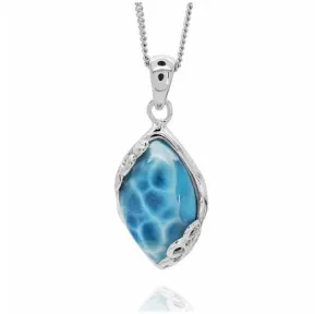 Caribbean Larimar Classic Pendant Necklace