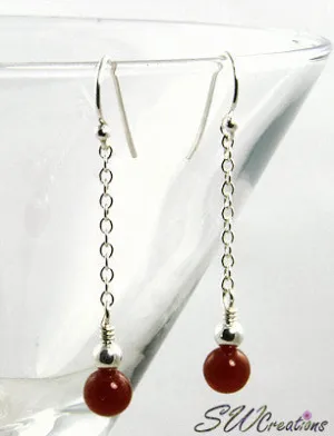 Carnelian Gemstone Drop Earrings