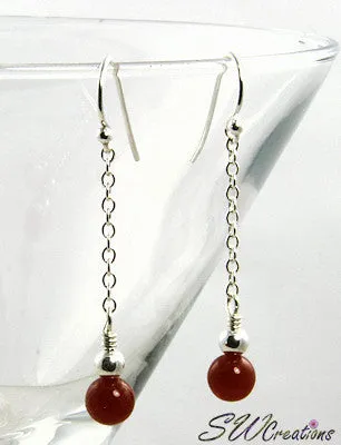 Carnelian Gemstone Drop Earrings