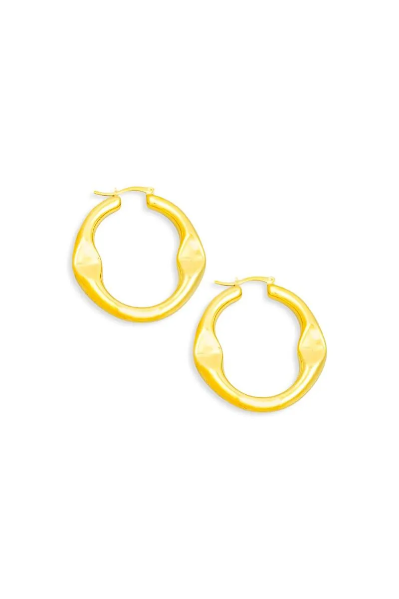 Circle Cutout Latch Hoop Elegant Earrings