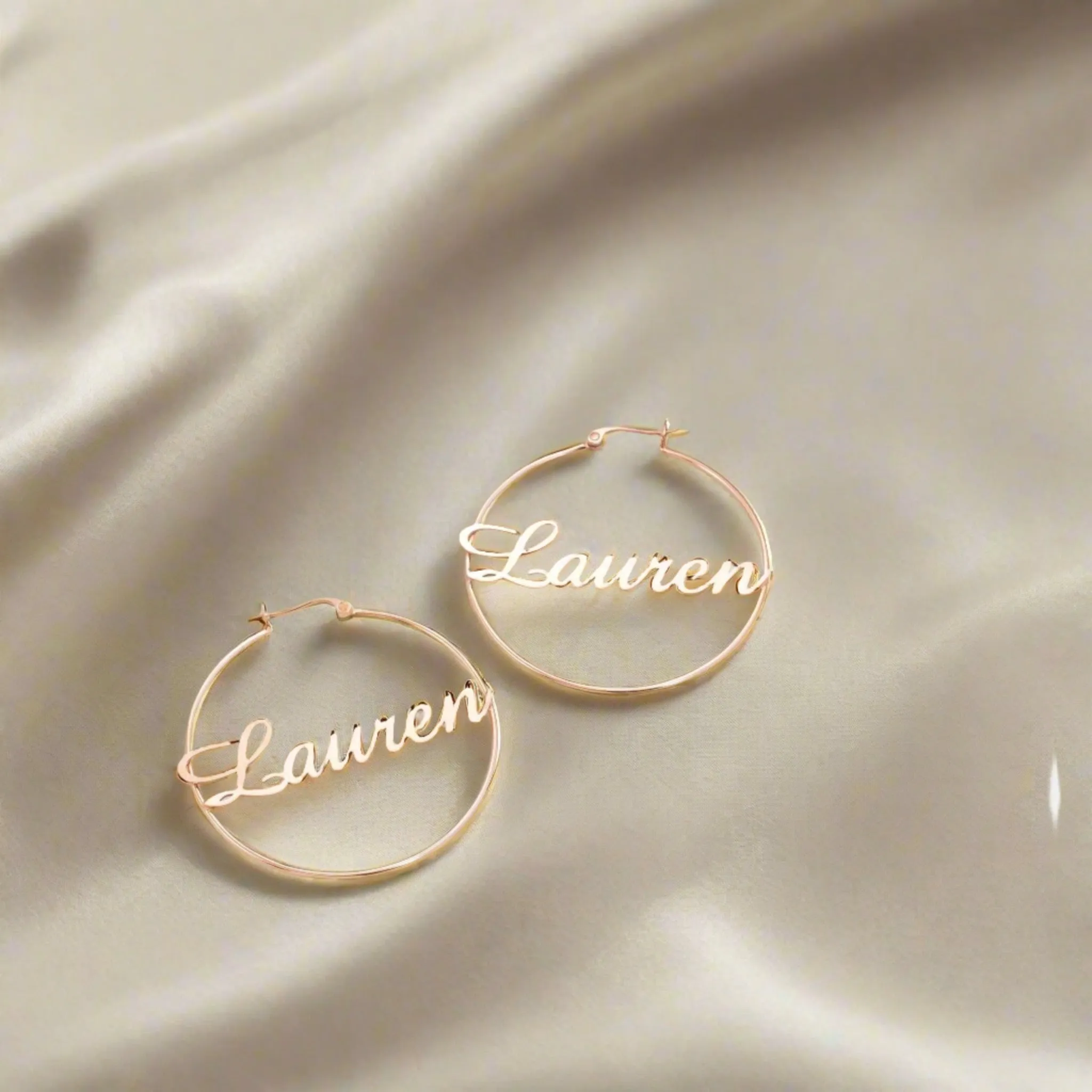 Classic Custom Name Hoop Earrings