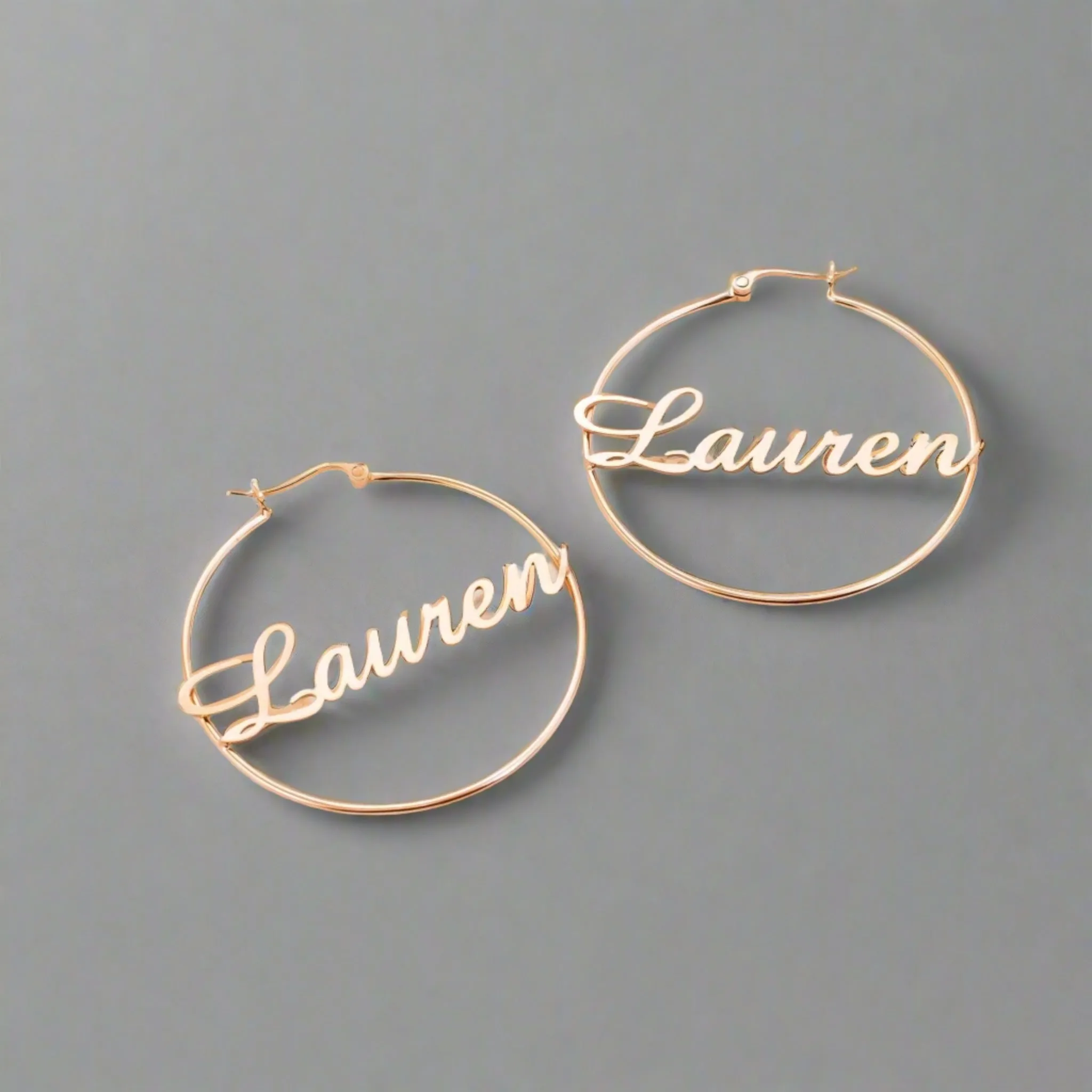 Classic Custom Name Hoop Earrings