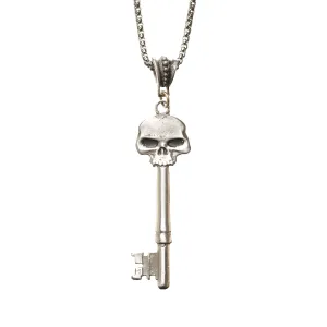 Classic Vampire Skull Skeleton Key Necklace