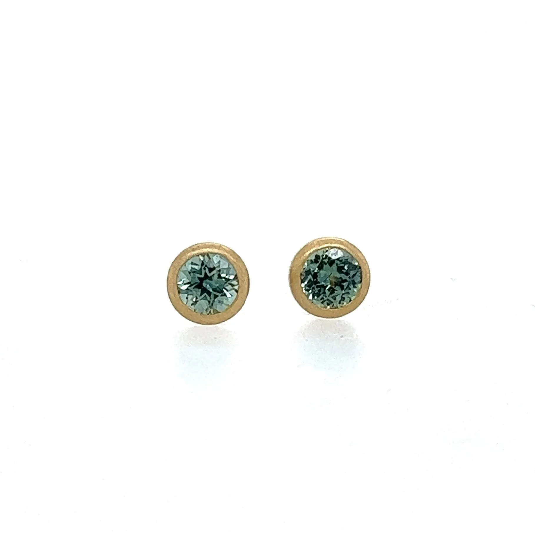 Cocktail Studs- Montana Sapphires & 14k Yellow Gold