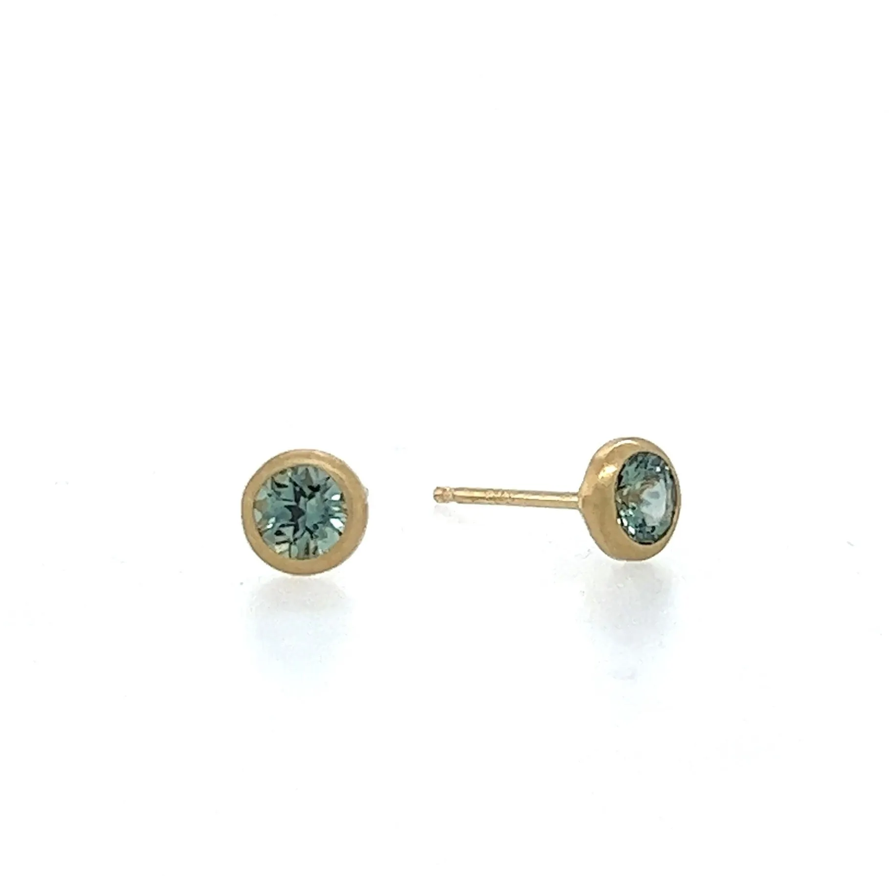 Cocktail Studs- Montana Sapphires & 14k Yellow Gold