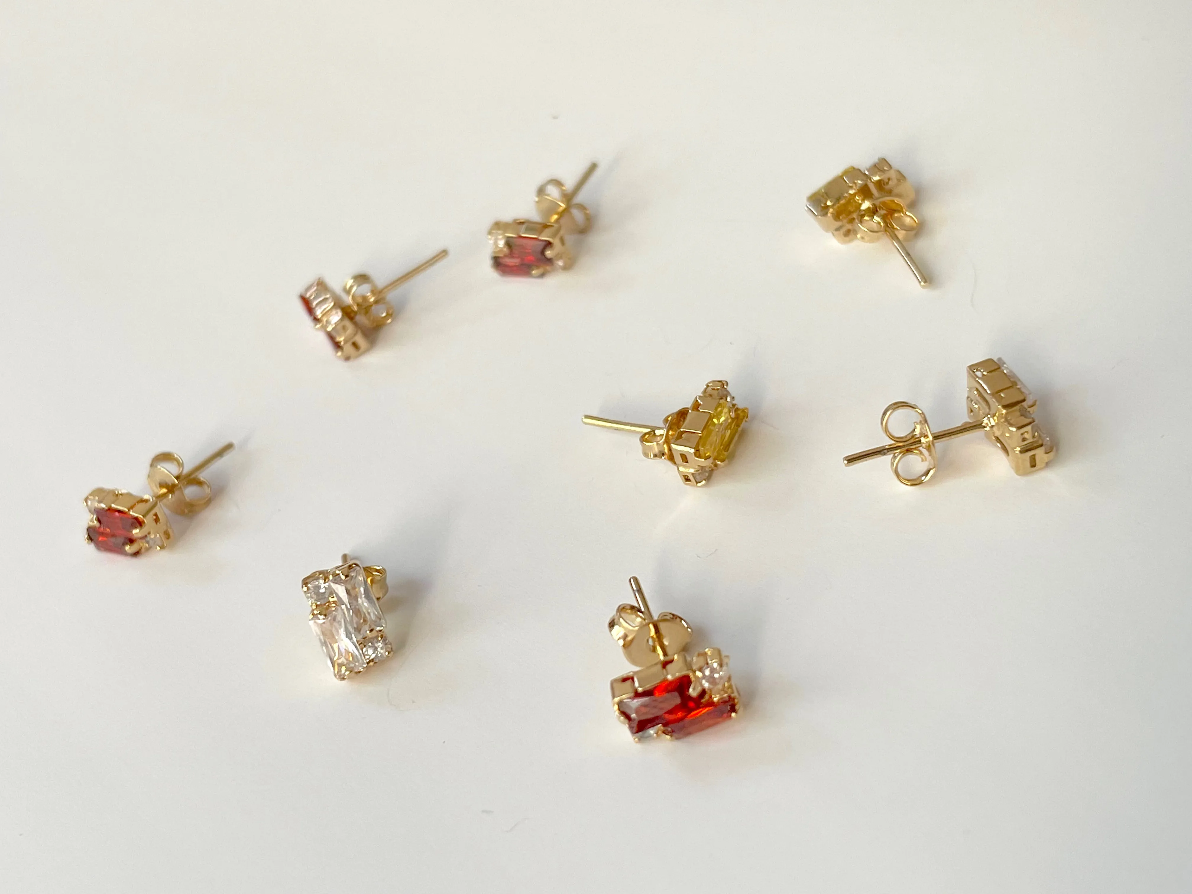 Colored zircon mini studs