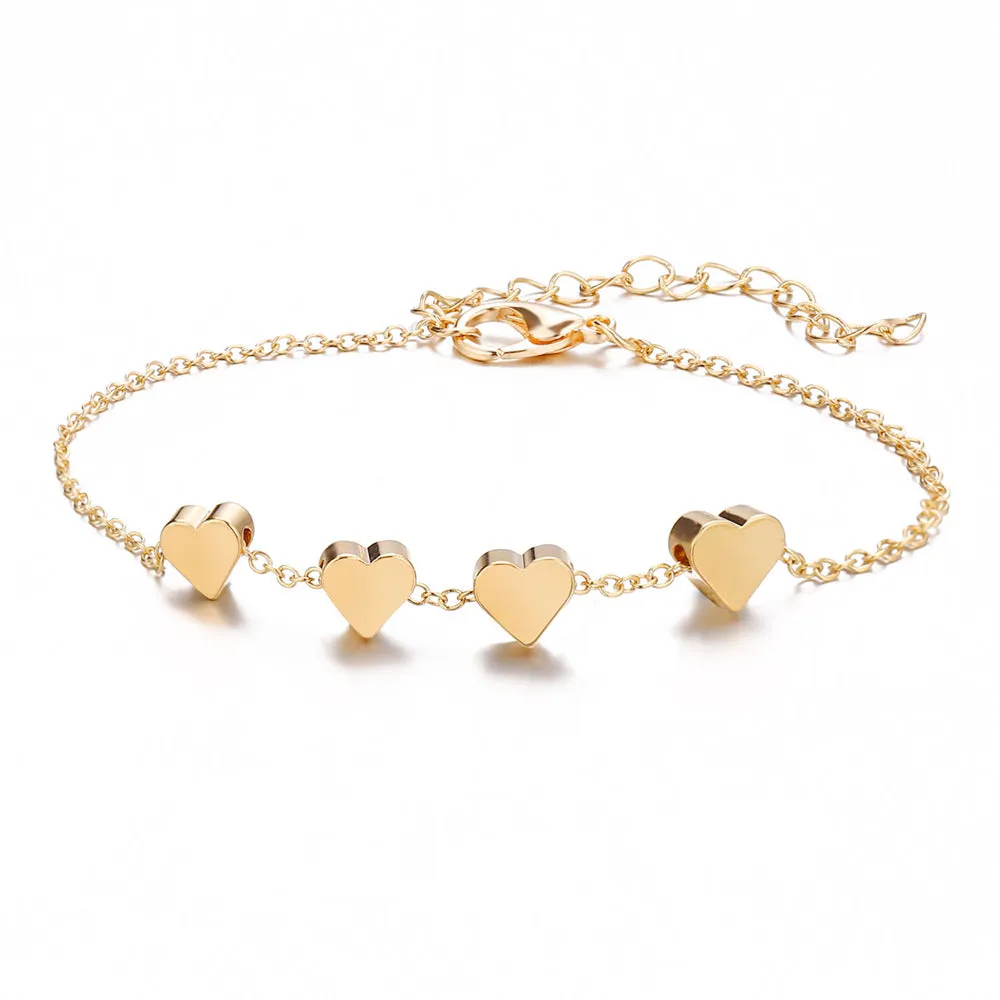 Creative Retro Simple Alloy Peach Heart Bracelet