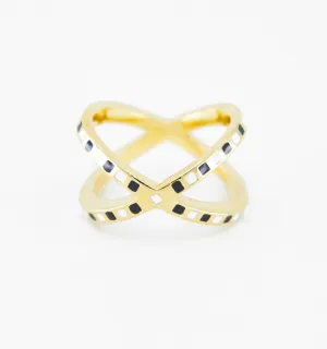 Criss Cross Checker Ring