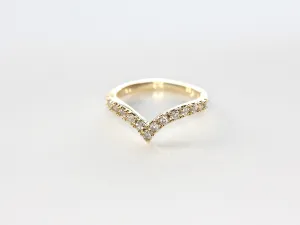 Crystal Chevron Knuckle Ring