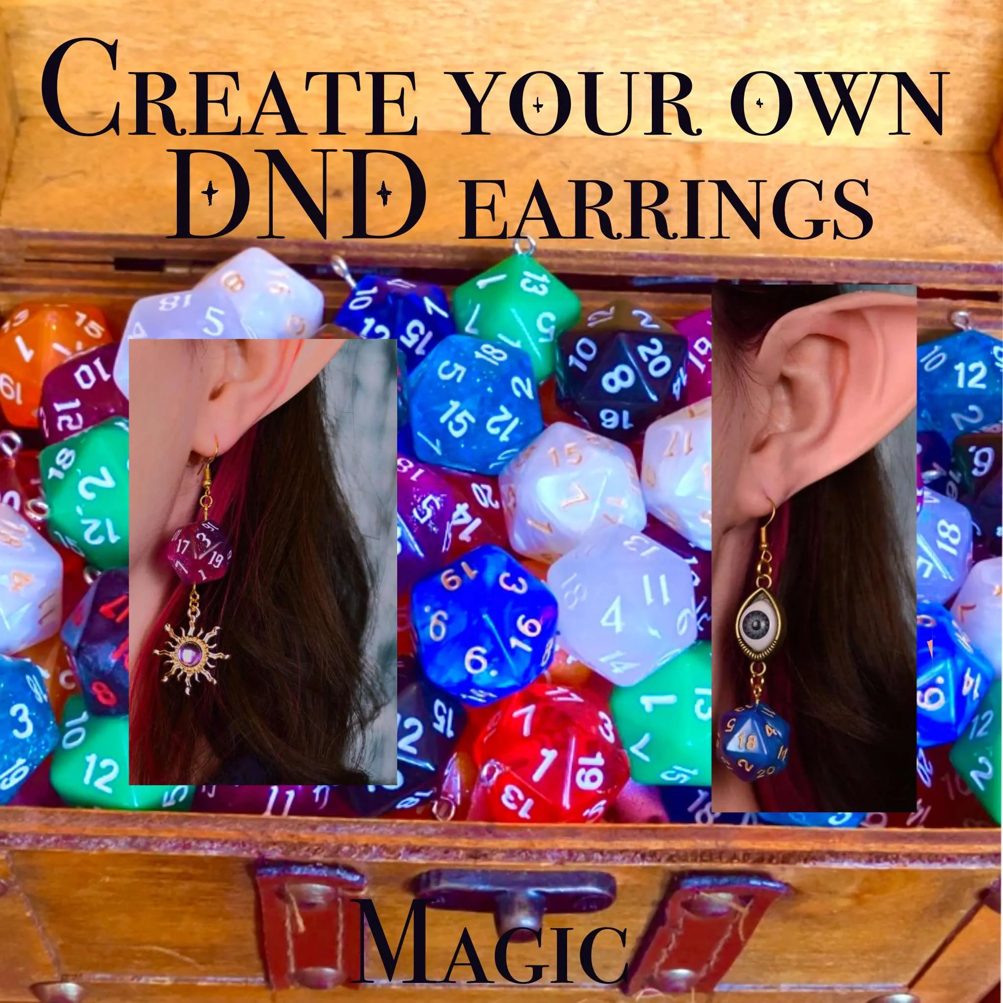 CUSTOM DND EARRINGS- MAGIC   MYSTIC