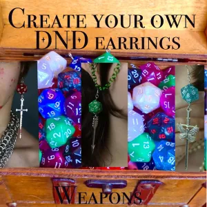 CUSTOM  DND EARRINGS- WEAPONS.