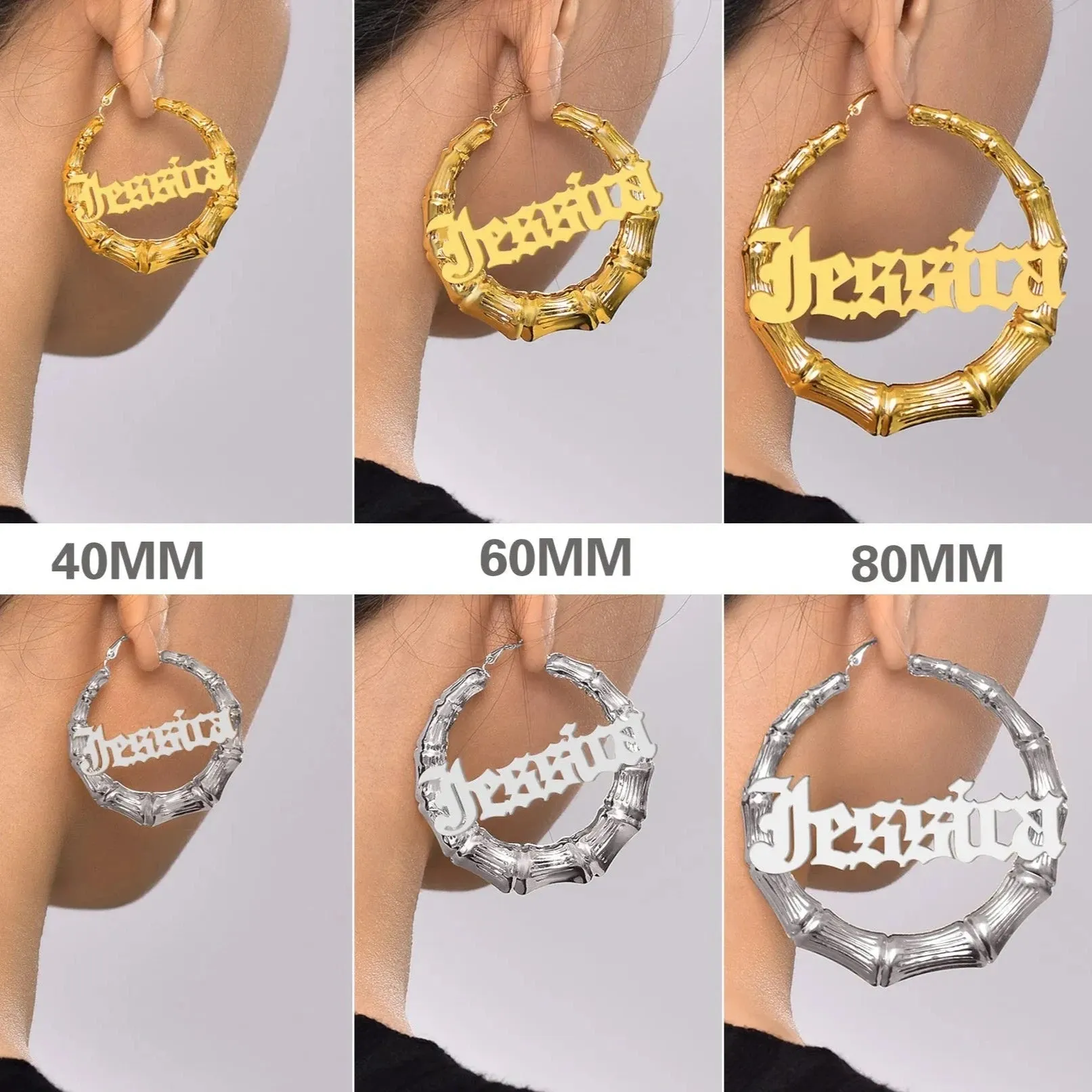 Custom Name Big Hoop Earrings