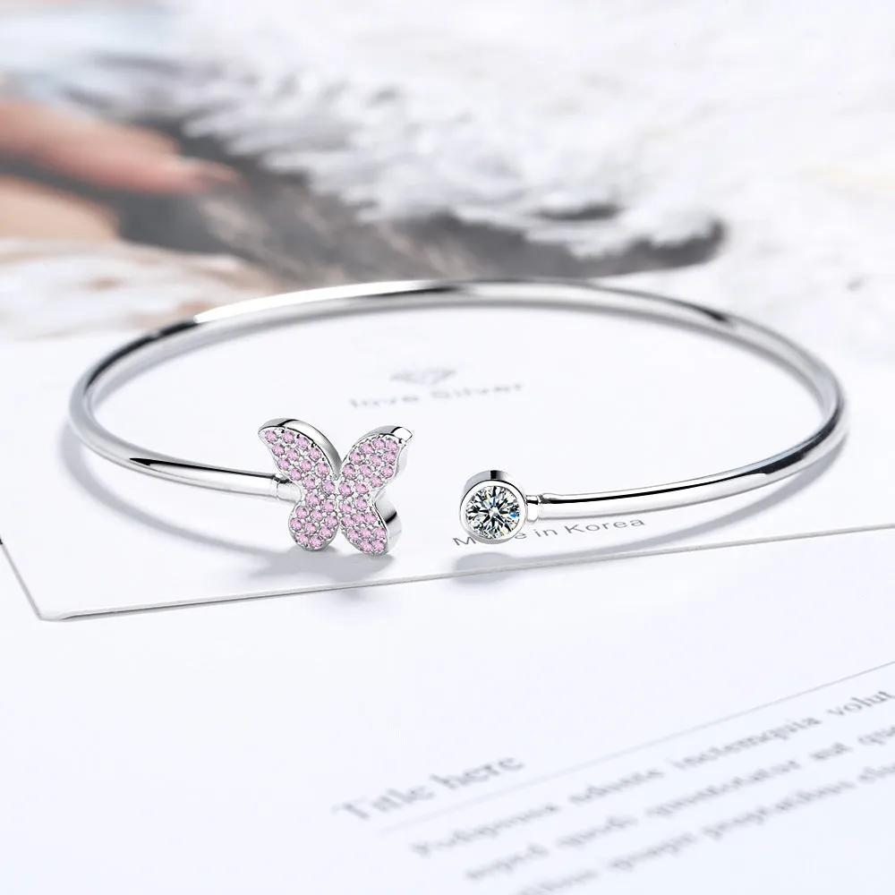 Cute And Simple Butterfly Bracelet With Zirconium Diamonds