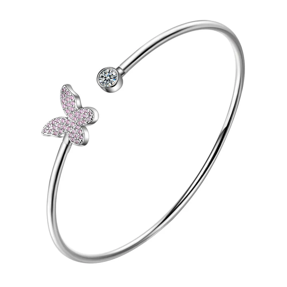 Cute And Simple Butterfly Bracelet With Zirconium Diamonds