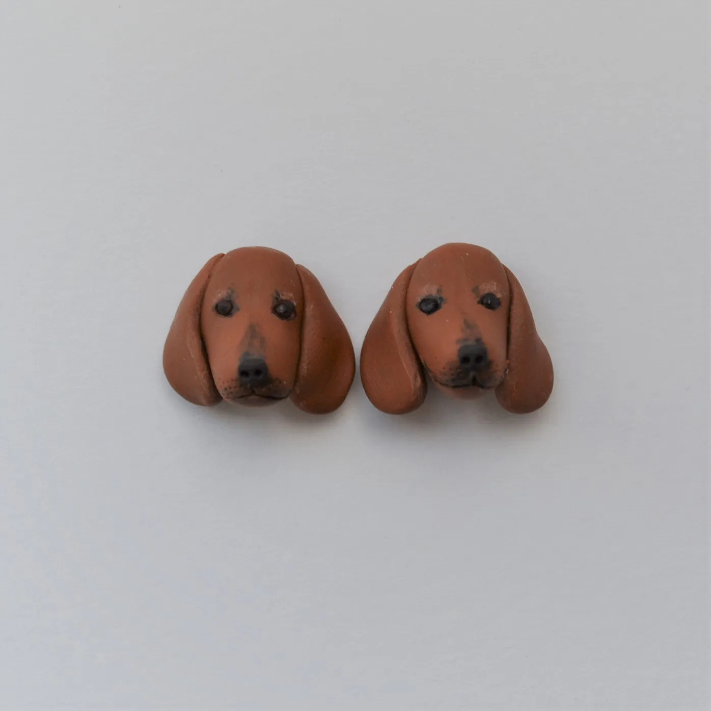 Dachshund earrings - handmade polymer clay sausage dog studs