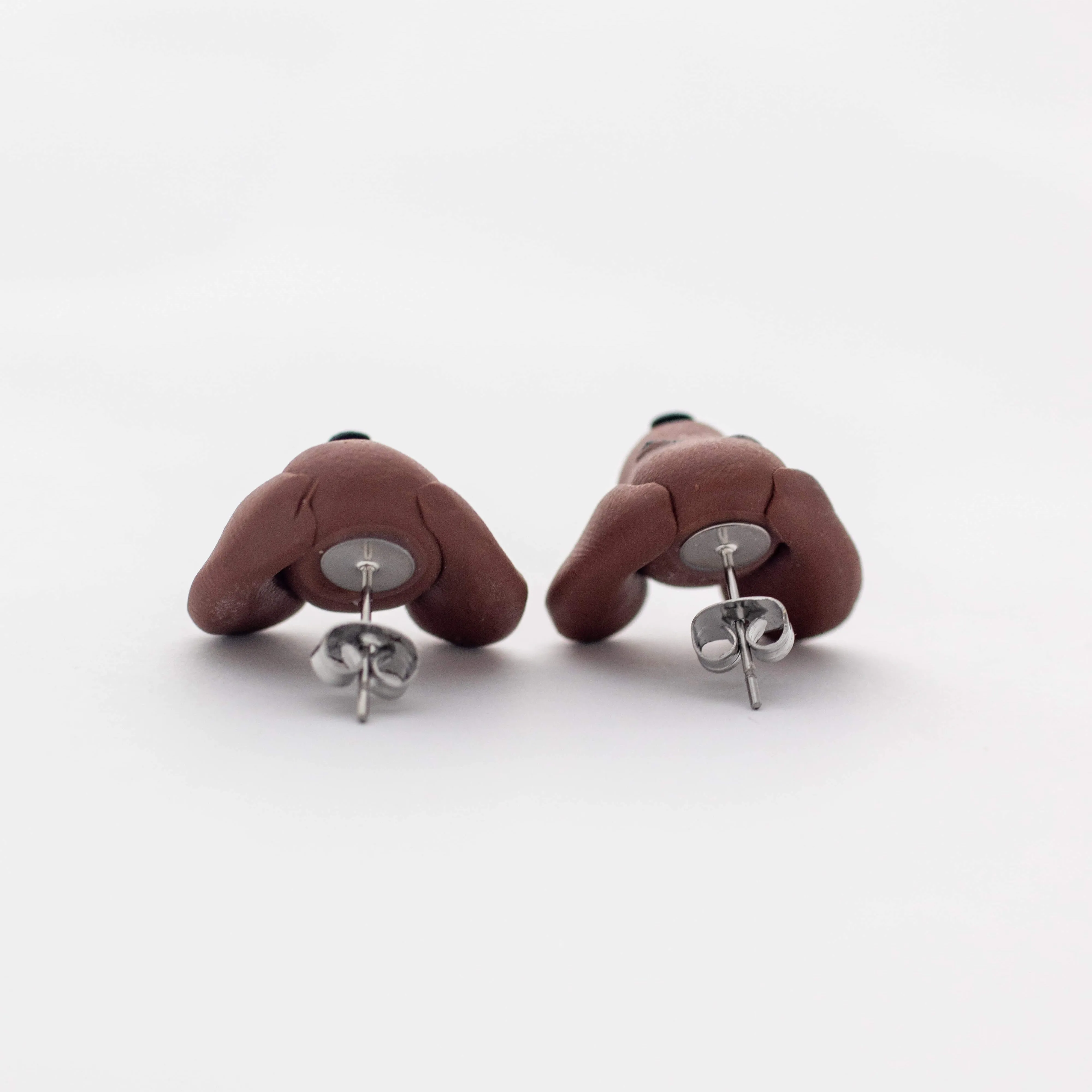 Dachshund earrings - handmade polymer clay sausage dog studs