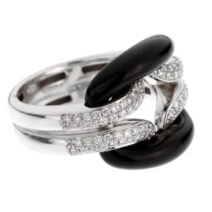 Damiani Lace White Gold Diamond Onyx Ring