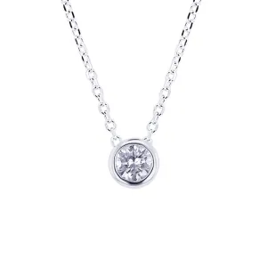 Diamond Bezel Solitaire Necklace 3/8ct