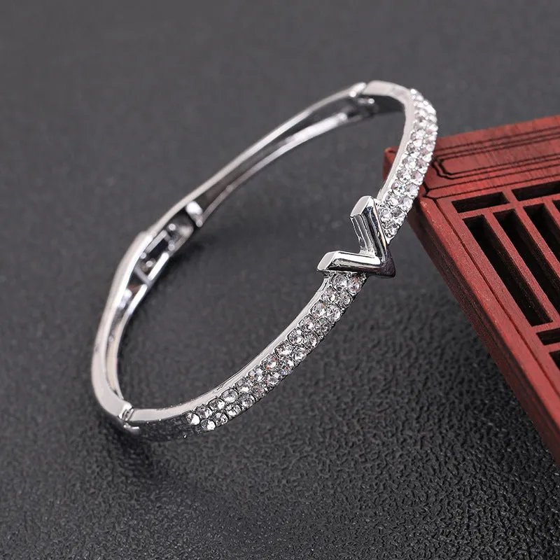 Diamond-encrusted Zircon Bracelet Hipster Femininity Fashion Simple