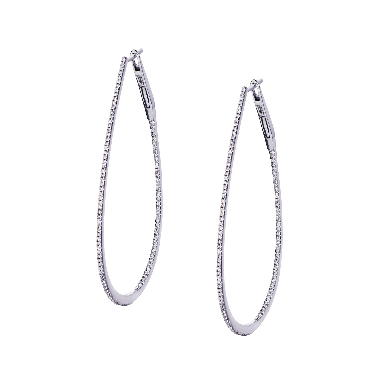 DIAMOND TEARDROP HOOP EARRINGS