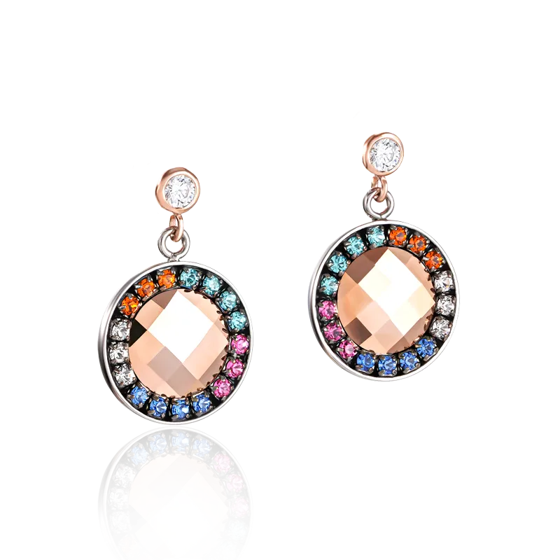 Earrings Amulet Crystals & mesh multicolour