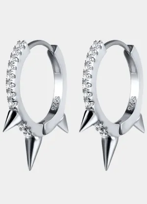 Earrings | Pavé Mini Rivet Huggies Petite | 925 Sterling Silver