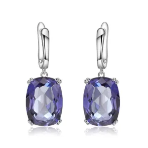 Elegant Blue Mystic Quartz Drop Earrings