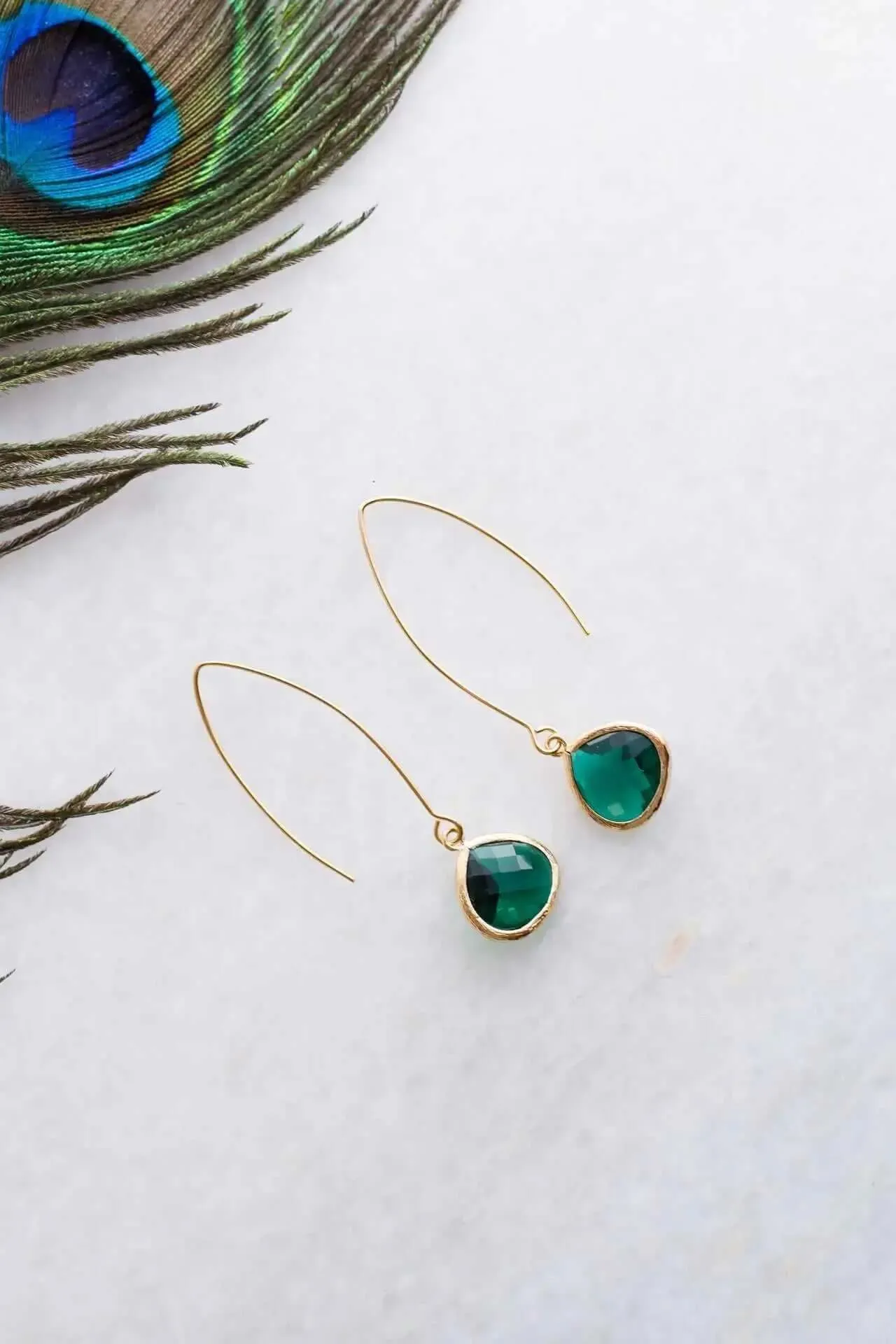 Elegant Emerald Green Earrings