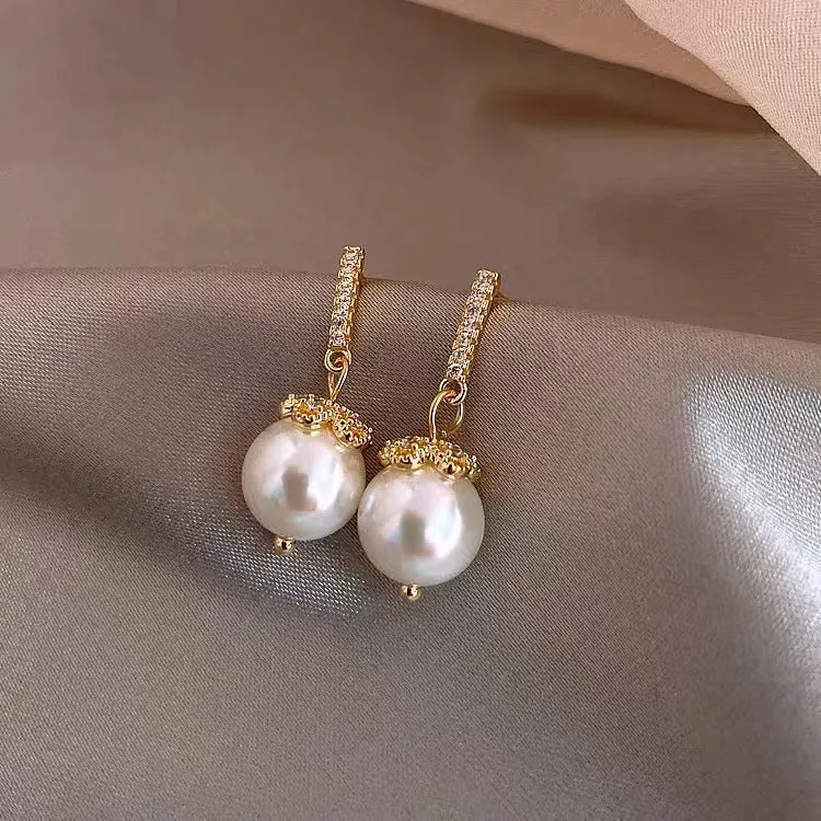 Elegant Pearl Drop Earrings jlt11872