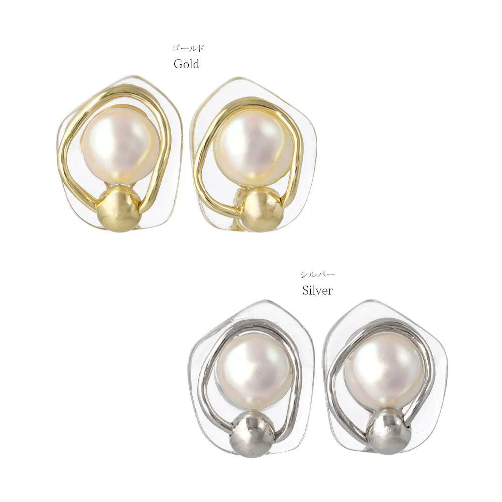 Embedded Pearl Resin Clip Ons