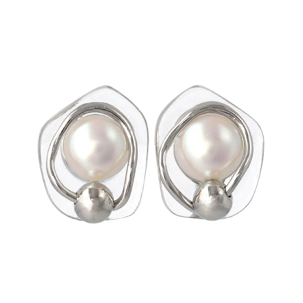 Embedded Pearl Resin Clip Ons