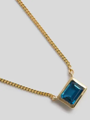 Emerald Cut Bezel Necklace