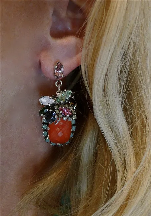 Erickson Beamon Bosa Nova Earrings - Red Holiday Custom