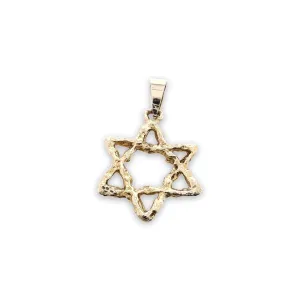 Estate 14ky Pendant Textured Star of David 2L No Chain