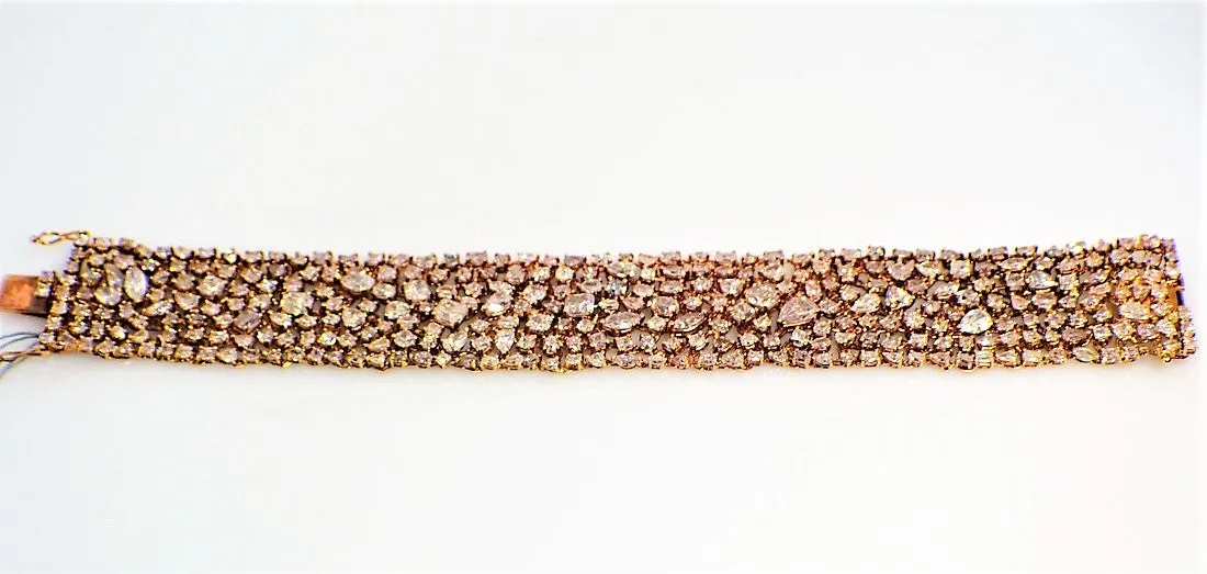 Fancy Pink Diamond Rose Gold Bracelet