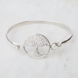 Front Latching Bangle with Tree of Life