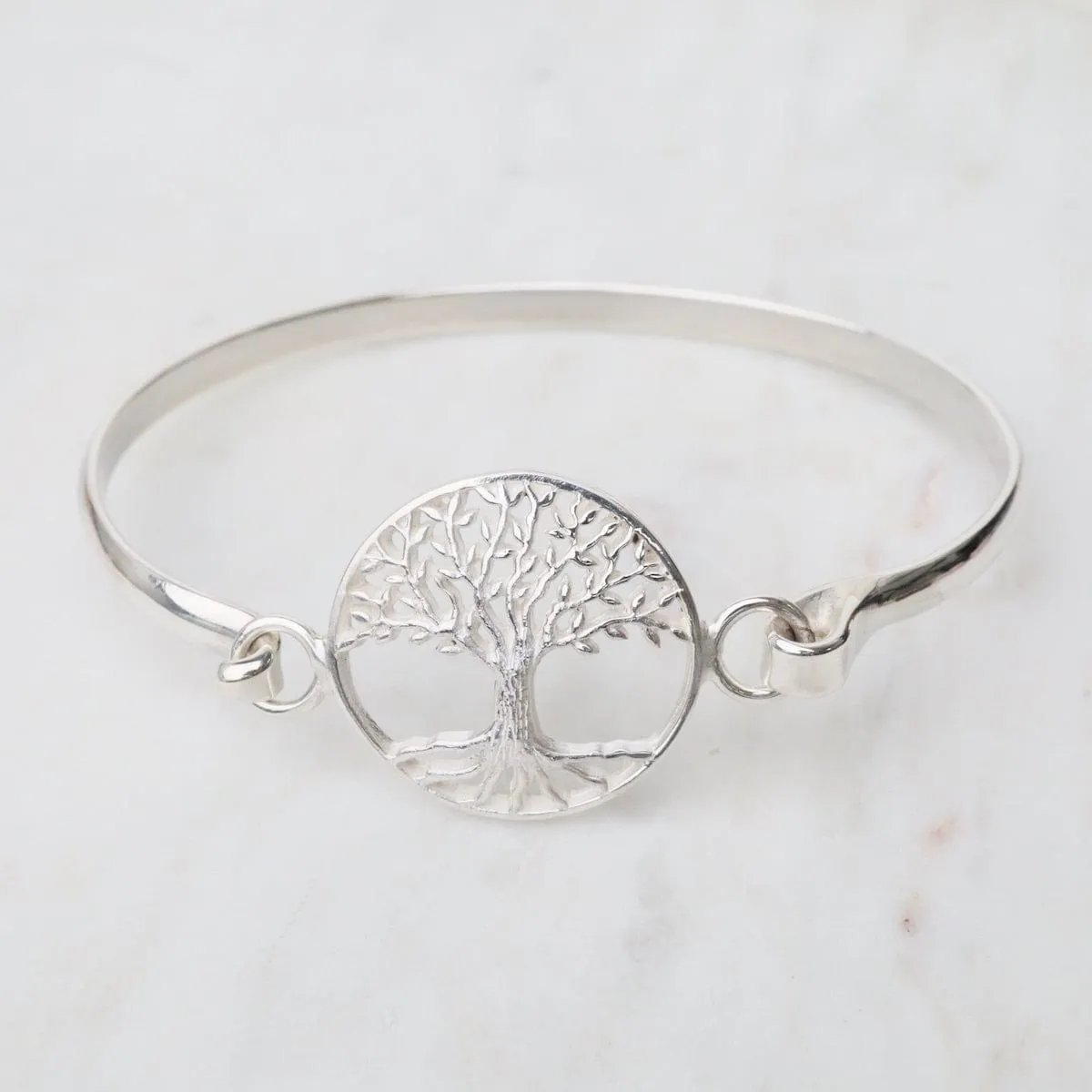 Front Latching Bangle with Tree of Life