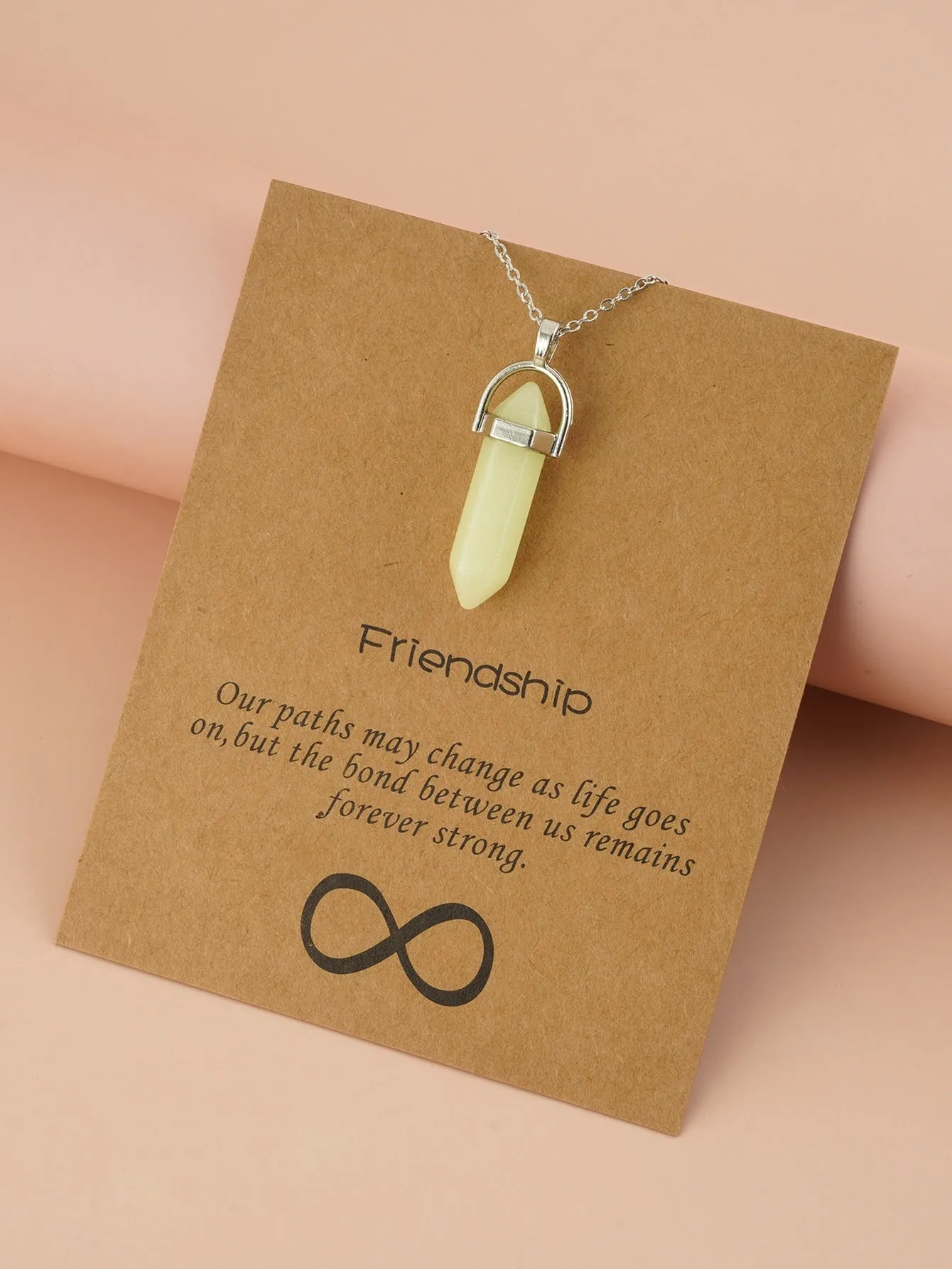 Geo Stone Charm Necklace  Friendship Necklace Creative Necklace