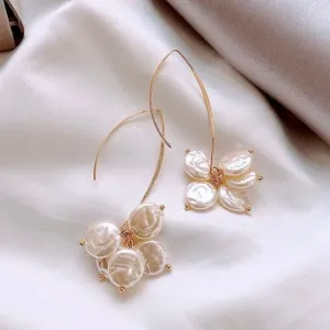 Gilda - Bohemian Gold Pearl Bridal Earrings