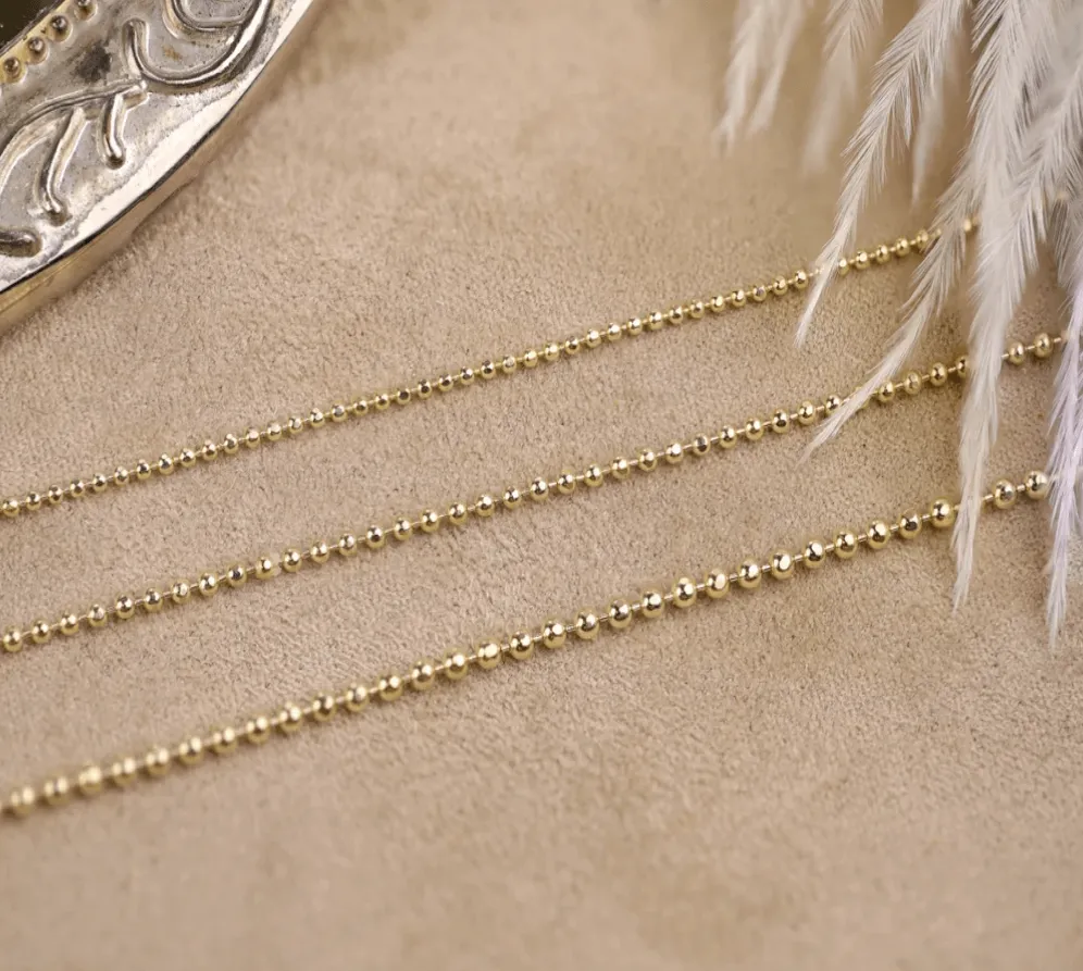 Gold Beaded Chain Bracelet, Selena