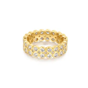 Gold Double Row Bezel Ring