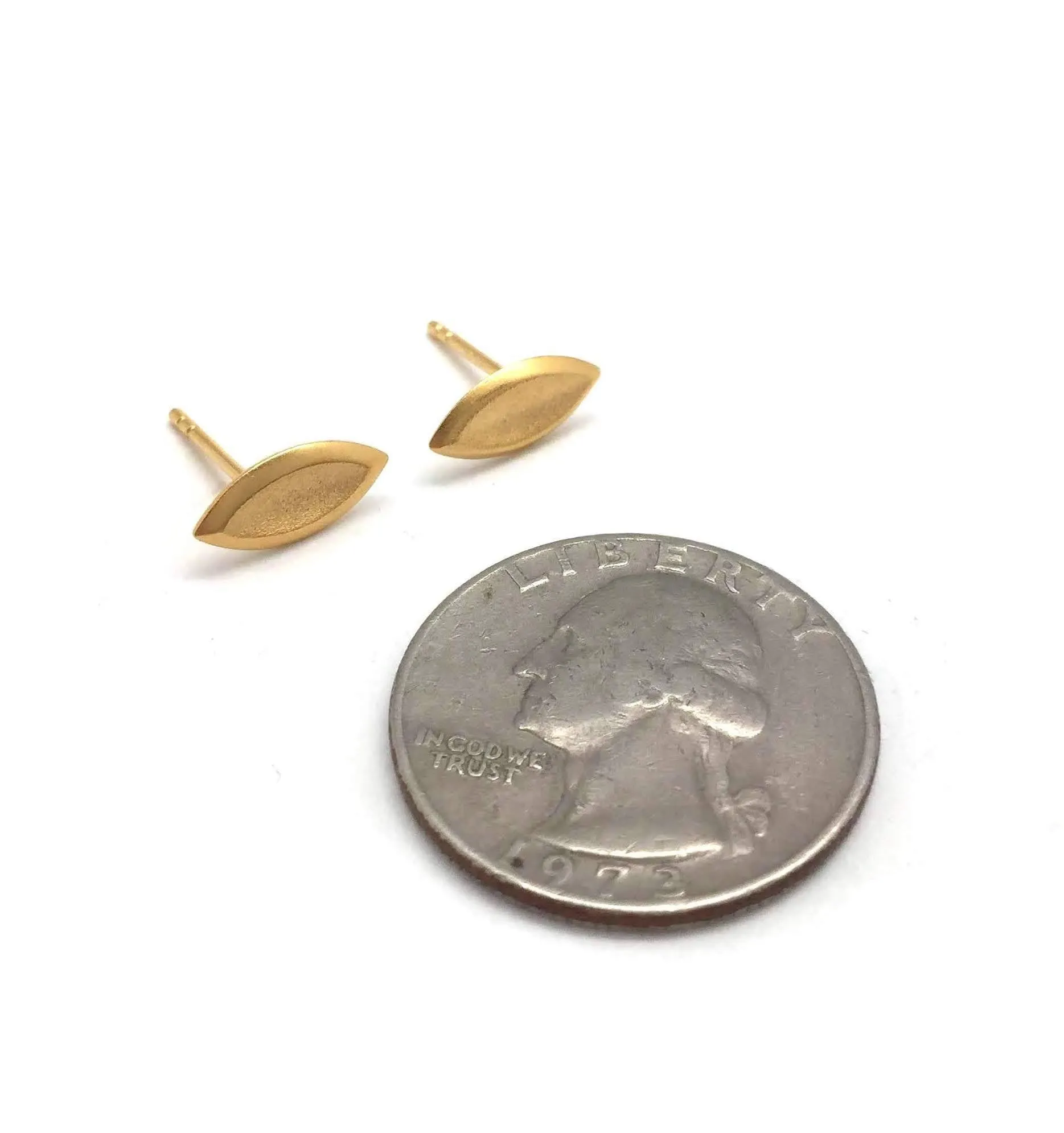 Gold Marquise Studs