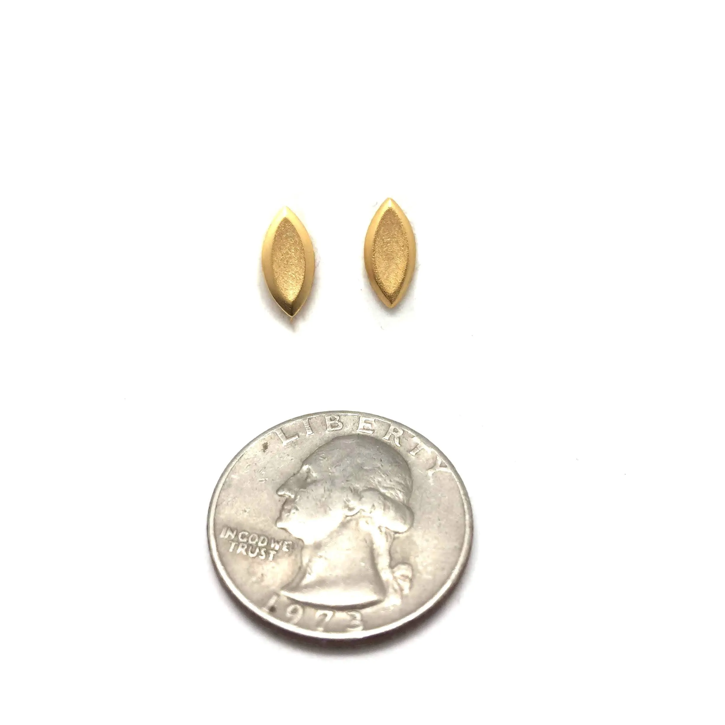 Gold Marquise Studs