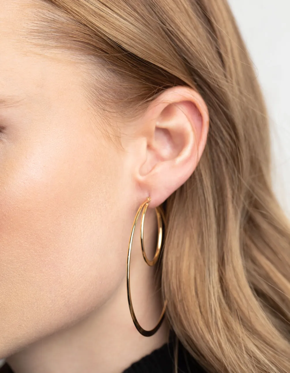 Gold Plated Double Hoop Earrings