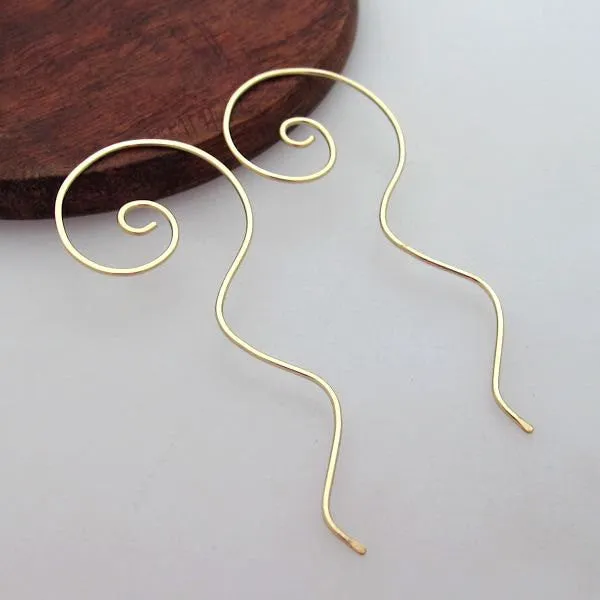 Gold Swirl Earrings - Artisan Jewelry