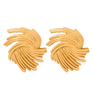 Golden Aura Titanium Earrings - Exquisite Cross-Border Design