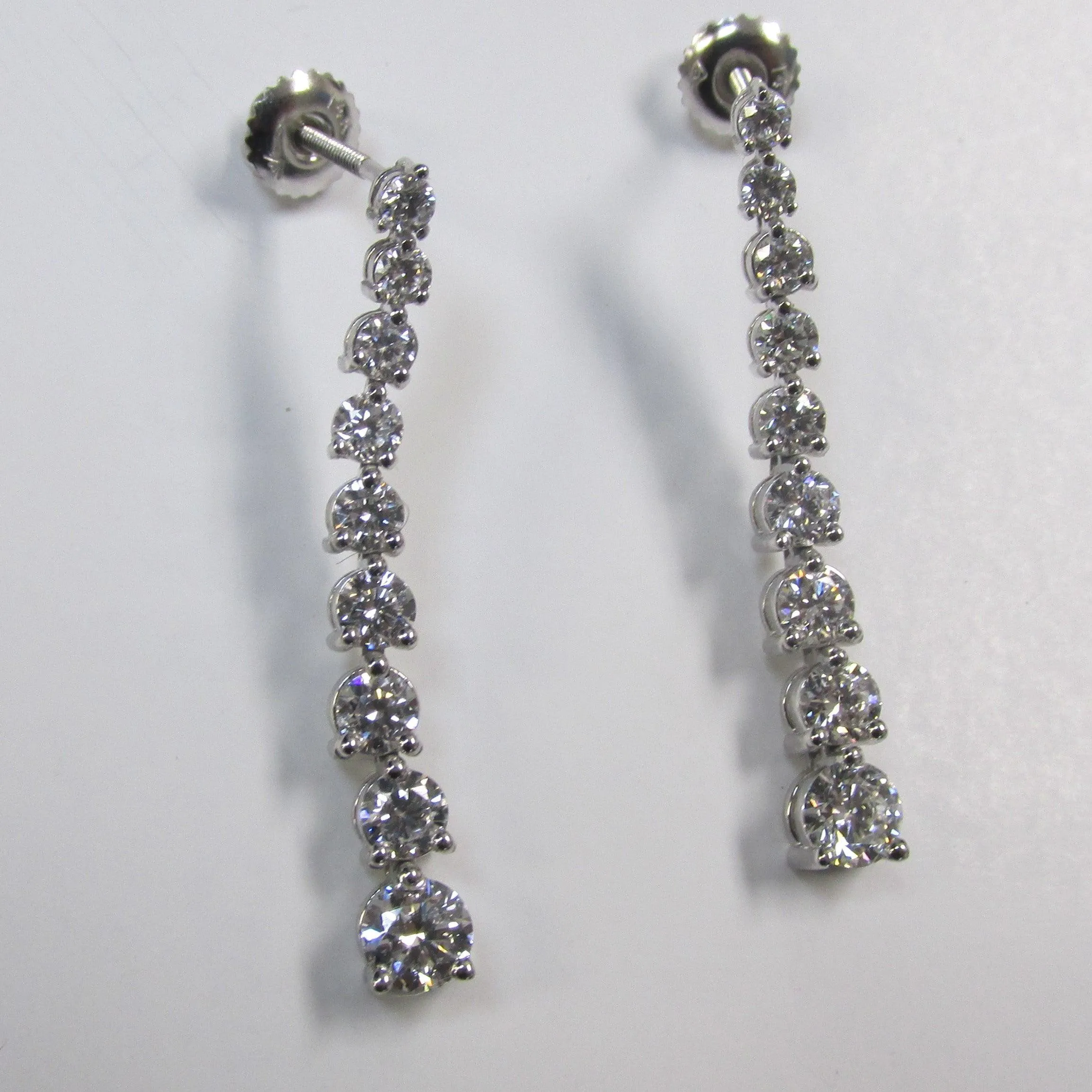 Graduated Diamond Drop Earrings