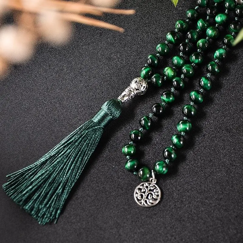 Green Black Bead Necklace