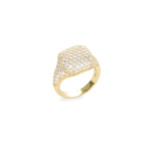 HONEYCOMB PINKY PAVE RING